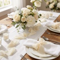 Product Chiffon ribbon cream fabric ribbon with fringes 40mm 15m