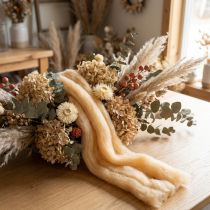 Product Wool cord, wool ribbon, cream orange, 10m wool for wreaths &amp; arrangements