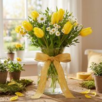 Product Decorative ribbon natural yellow 25mm 20m