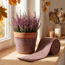 Product Two Tone Wool Felt Pot Band, 15 cm x 5 m, Purple and Light Brown
