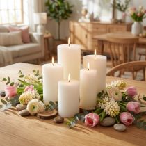 Product Solid coloured candles white different sizes
