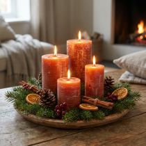 Product Solid coloured candles red-brown various sizes