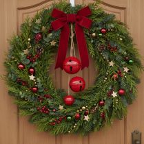 Product Set of 3 Red Metal Bells with Jute String – 14/12/8cm