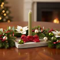 Product Ceramic Bow-Shaped Candle Holders Red 11cm for Taper Candles Set of 2