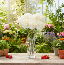 Product Artificial Carnation Stem Set, 56cm, White, 8 Pieces for Bouquets and Wreaths