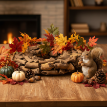 Product Natural Wooden Wreath Round 35cm