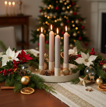 Product Cream White Magnetic Taper Candle Holders Set of 4, 25mm Diameter