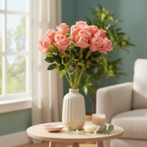 Product Kunstblume Rose Long Stem Bundle 62cm 12pcs Pink