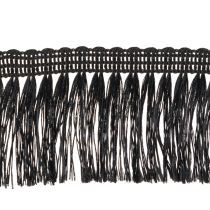 Product Black fringed ribbon 4cm, cordon trim, decorative fringed lurex 25m
