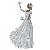 Product Figurine of a woman with a bird. Artfully designed decorative sculpture for timeless design. 41cm