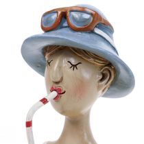 Product Female Bust Cocktail Blue White Decorative Figures H10.5cm 2pcs