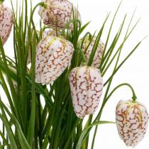Product Potted Artificial Chessboard Flower, Spring Flower Fritillaria, Silk Flower Red White