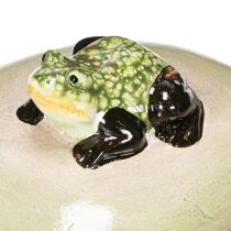 Product Decorative ceramic frog floating stone for garden ponds and water features, 13cm, 3 pieces
