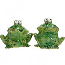Frog couple, ceramic decoration, decorative frog, sitting frogs