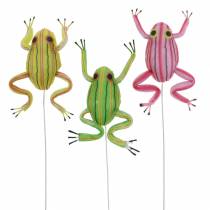 Product Decorative frogs sorted with wire 7cm 3pcs