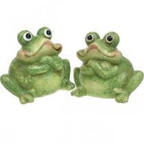 Ceramic frog couple, ceramic frog couple, summer decoration 14cm 2pcs