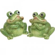 Product Ceramic frog couple, ceramic frog couple, summer decoration 14cm 2pcs