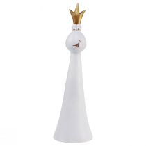 Product Frog Prince Decoration Frog Decoration Figure White Gold H30,5cm