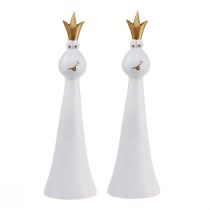 Product Frog Prince Decoration Frog Decoration Figure White Gold H19.5cm 2pcs