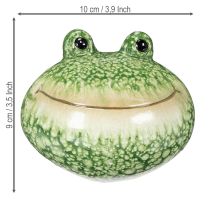 Product Decorative frog figurine for playful home and garden decoration, green, 11cm, 2 pieces