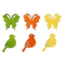 Product Decorative bird and butterfly wooden scatter decoration colorful 2cm 144p