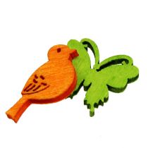 Product Decorative bird and butterfly wooden scatter decoration colorful 2cm 144p