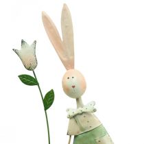 Spring decoration rabbits made of metal pair of rabbits H48cm