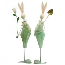 Product Spring decoration rabbits made of metal pair of rabbits H48cm