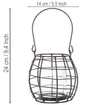 Product Garden lantern black metal with lantern Ø14cm H12.5cm