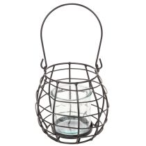Product Garden lantern black metal with lantern Ø14cm H12.5cm