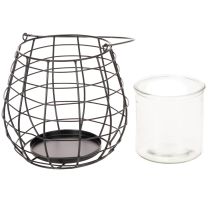 Product Garden lantern with glass lantern black Ø20cm H18.5cm