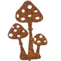 Product Garden stake, rusted metal, fly agaric decorative stake, 10cm, 6 pieces