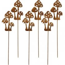 Product Garden Stake patina Fly Agaric Decoration Stake 15cm 6pcs