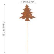 Product Garden stake, weathered steel, deer, star, fir tree, H10/15cm, 3 pieces