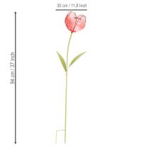 Product Glass Tulip Garden Stake - Beautiful Decoration for Garden and Balcony, 94cm