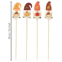 Product Garden stake gnome autumn decoration wood assorted 39cm 8 pcs