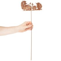 Product Hedgehog Garden Stake with Rust Effect – 53cm Decorative Metal Ornament