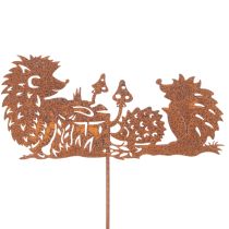 Product Hedgehog Garden Stake with Rust Effect – 53cm Decorative Metal Ornament