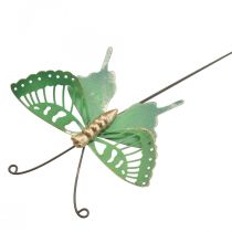 Garden Stake Metal Butterfly Green Gold 12x10/46cm