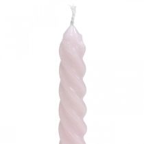 Product Twisted candles spiral candles pink Ø2.2cm H30cm 2pcs