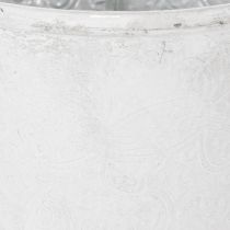 Product Ornamental planter, metal plant pot, white, Ø18.5cm, H18cm