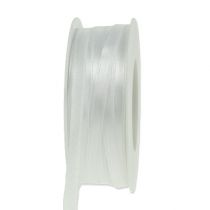 Product Gift ribbon decoration ribbon in white 6mm 50m