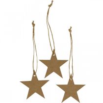 Product Gift tags Christmas brown star paper Ø5.5cm 100p