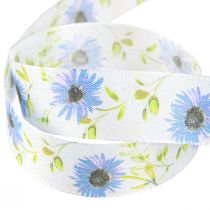 Product Gift Ribbon Cornflower Silk Ribbon Blue 25mm 18m