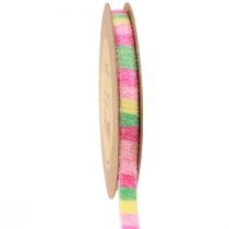 Product Gift Ribbon Terry Cloth Decorative Ribbon Colorful Striped 10mm 10m