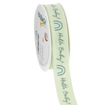 Product Gift ribbon Hello Baby decorative ribbon green 25mm 16m