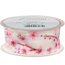 Product Gift Ribbon Cherry Blossom Fabric Ribbon Hanami 40mm 20m