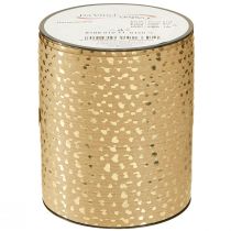 Product Gift Ribbon Curling Ribbon with Hearts Gold Brown 10mm 100m