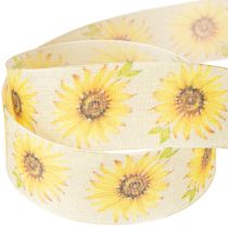 Product Gift ribbon sunflowers yellow ribbon 40mm 15m