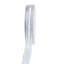 Gift ribbon with wire edge White 15mm 20m